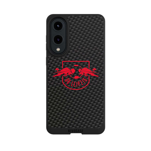 Samsung Galaxy S25 Edge NIVOpure Rotes RB Leipzig Logo auf Carbonoptik