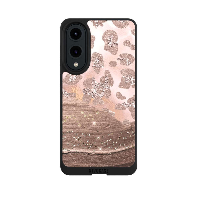 Galaxy S25 Edge NIVOpure Léopard argenté pailleté