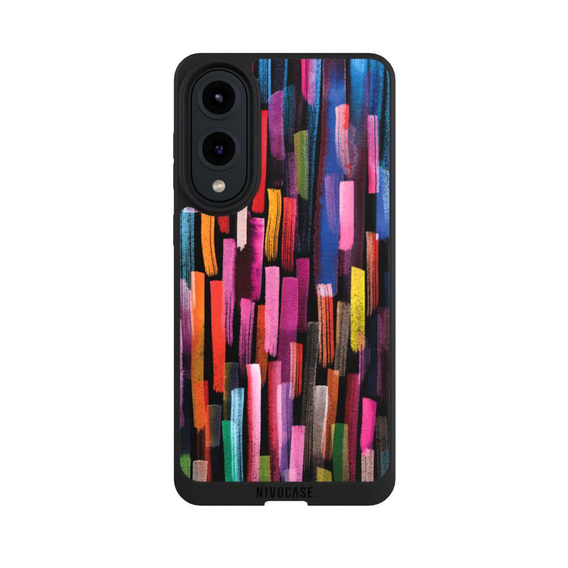Galaxy S25 Edge NIVOpure Coups De Pinceaux Colorés Noir