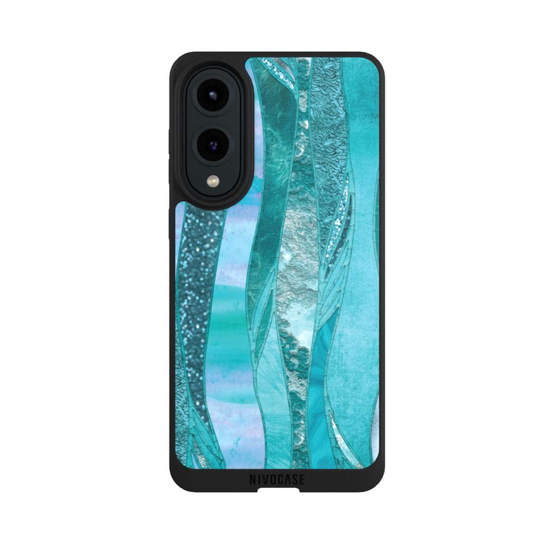 Galaxy S25 Edge NIVOpure Look pailleté glamour bleu