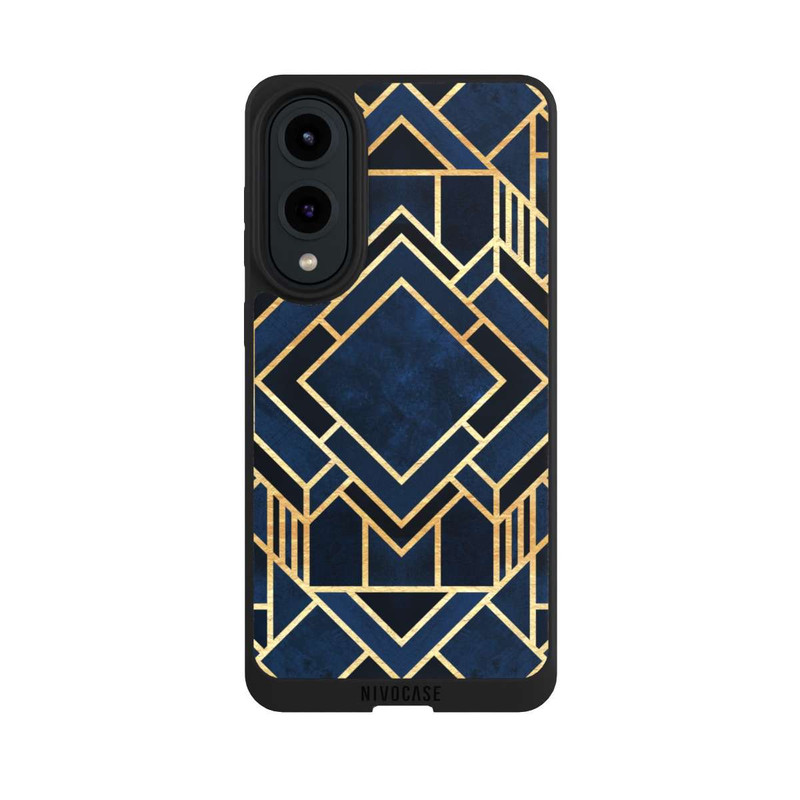 Galaxy S25 Edge NIVOpure Kunst Deko Blau Golddruck