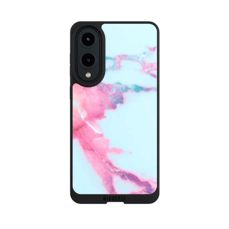 Galaxy S25 Edge NIVOpure Hellblauer schillernder Adermarmor