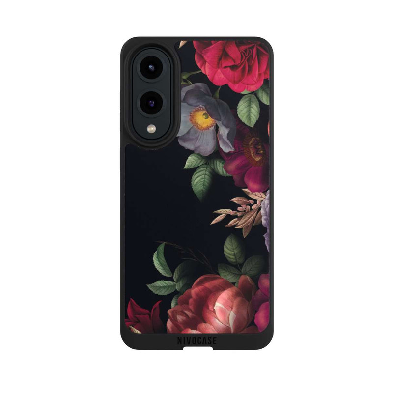 Galaxy S25 Edge NIVOpure Fleurs sur noir