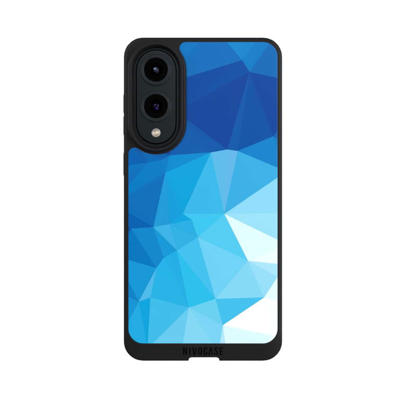 Galaxy S25 Edge NIVOpure Mosaïque Polygonale Bleue
