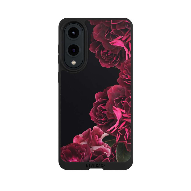 Galaxy S25 Edge NIVOpure Roses Vintage sur Fond Noir