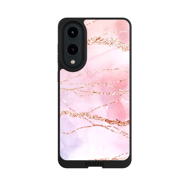 Galaxy S25 Edge NIVOpure Marmor Girly Rose Look Pailleté