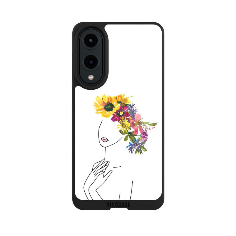 Galaxy S25 Edge NIVOpure Line Art Woman flowercrown