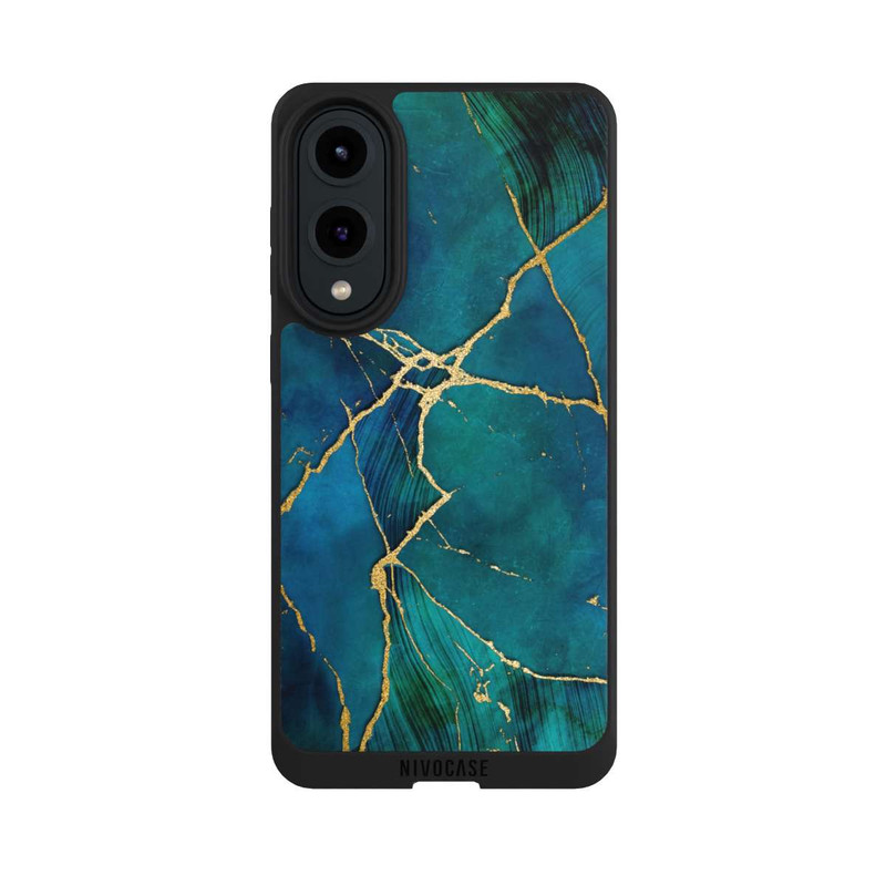 Galaxy S25 Edge NIVOpure Mineralischer Glamourlook Blaugold