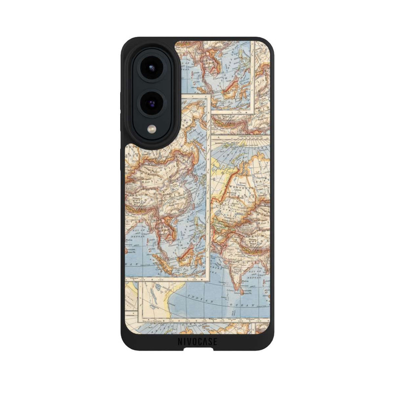 Galaxy S25 Edge NIVOpure Carte du monde vintage