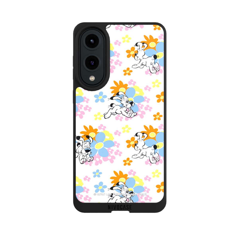Galaxy S25 Edge NIVOpure Idéfix sur fleurs colorées