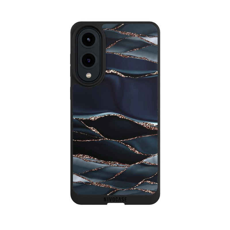 Galaxy S25 Edge NIVOpure Rayures Gris Foncé Look Doré
