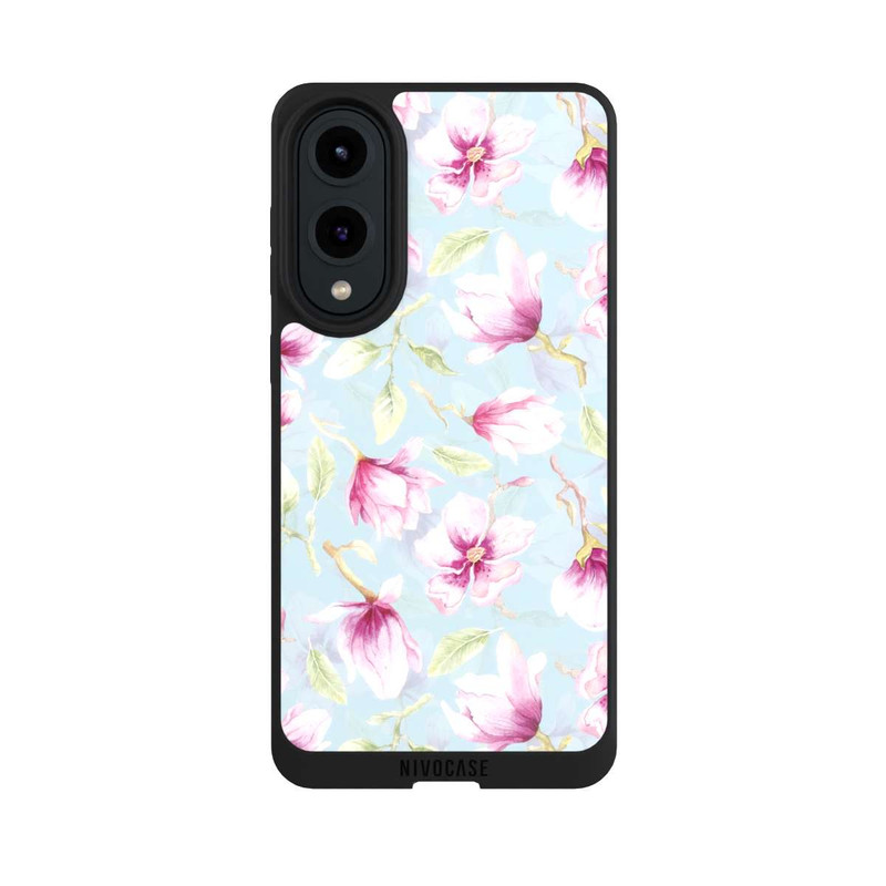 Galaxy S25 Edge NIVOpure Magnolias sur bleu