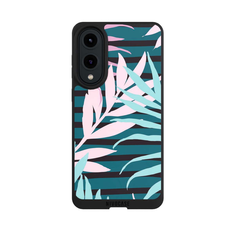 Galaxy S25 Edge NIVOpure Pastell-Dschungelblätter rosa blaugrün