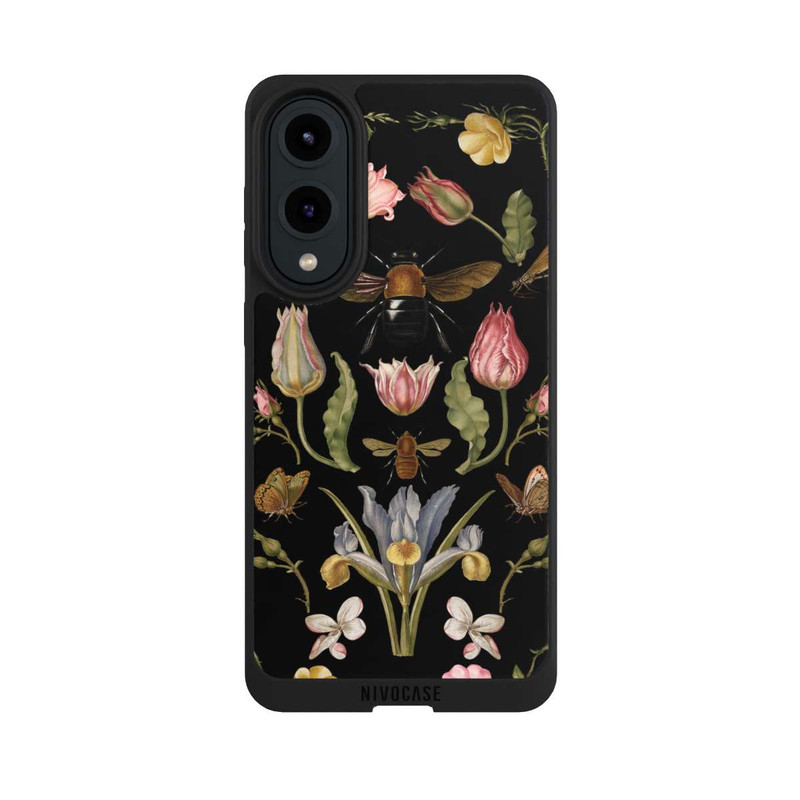 Galaxy S25 Edge NIVOpure Wildblumen und Biene Schwarz