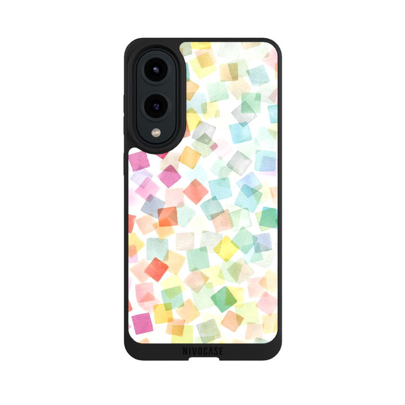 Galaxy S25 Edge NIVOpure Konfetti geometrische Plaids Regenbogen