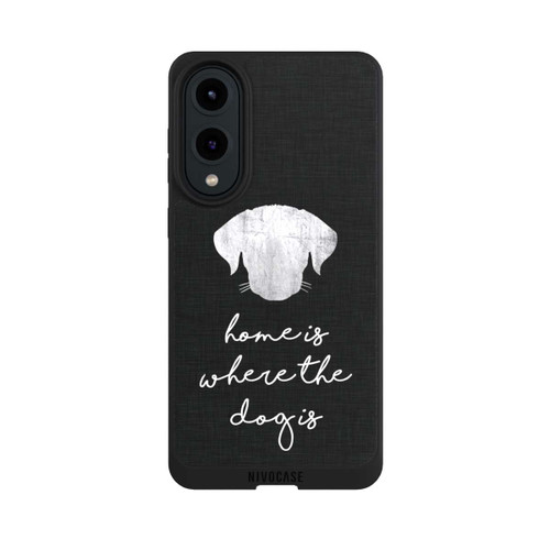 Samsung Galaxy S25 Edge NIVOpure Home Is Where The Dog Is - Weiß auf Schwarz