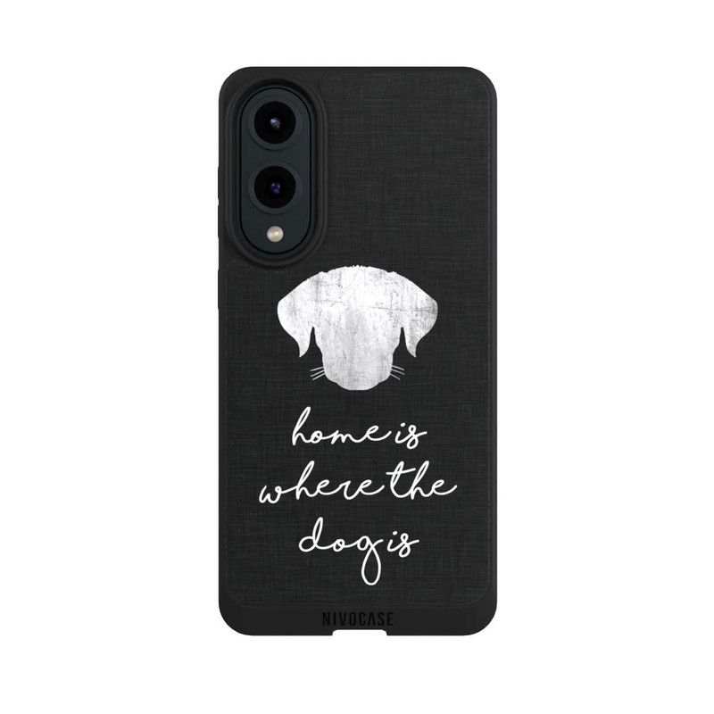 Galaxy S25 Edge NIVOpure Home Is Where The Dog Is - Blanc sur noir