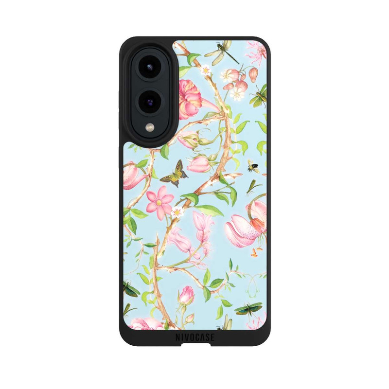 Galaxy S25 Edge NIVOpure Vintage botanische Blumen in blau