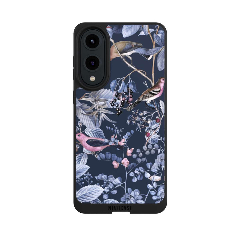 Galaxy S25 Edge NIVOpure Vögel und Beeren blau