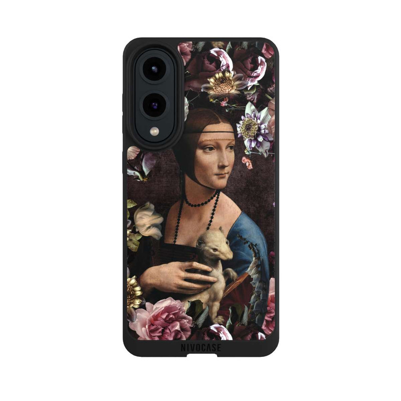Galaxy S25 Edge NIVOpure Dame avec hermine aux roses 
