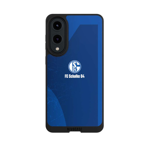 Samsung Galaxy S25 Edge NIVOpure Schalke 04 Blauer Hintergrund Mit Logo