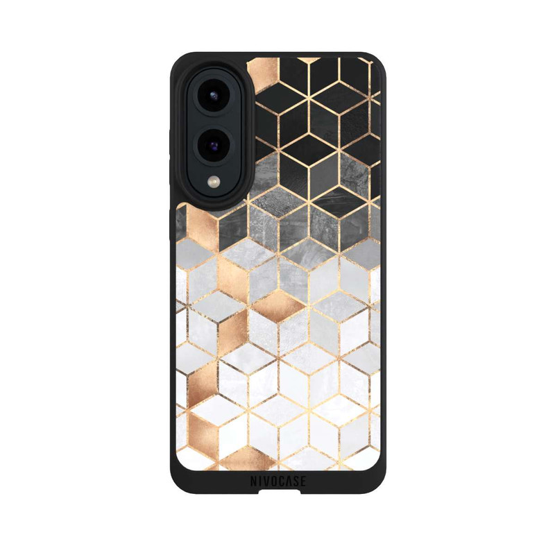 Galaxy S25 Edge NIVOpure Cubes Sombres & Dorés