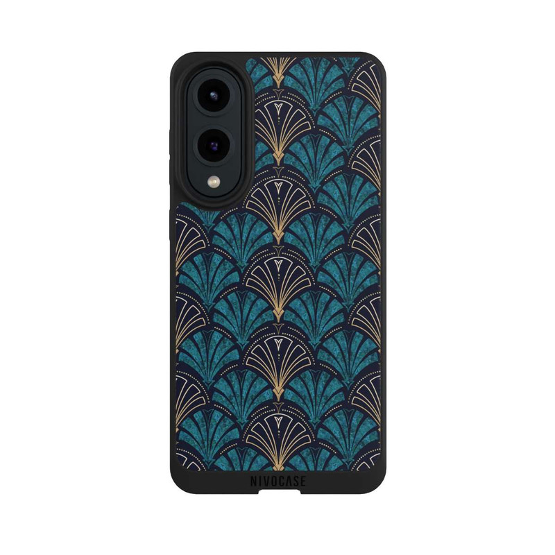 Galaxy S25 Edge NIVOpure Art Deco Aquamarin Gold