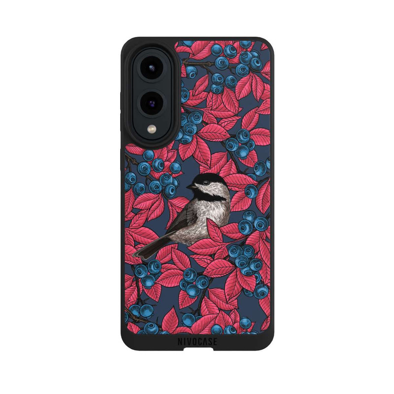 Galaxy S25 Edge NIVOpure Oiseaux & Myrtilles Bleu Marine