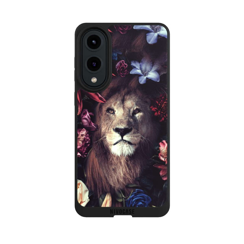 Galaxy S25 Edge NIVOpure Löwe Blumenrahmen