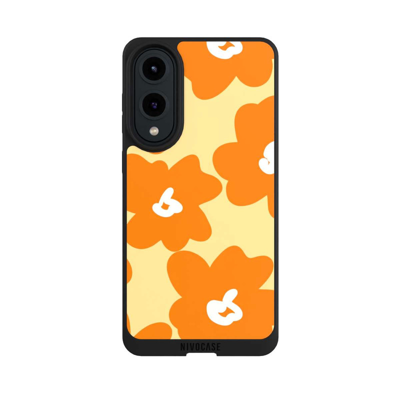 Galaxy S25 Edge NIVOpure Fleurs Rétro Jaune & Orange