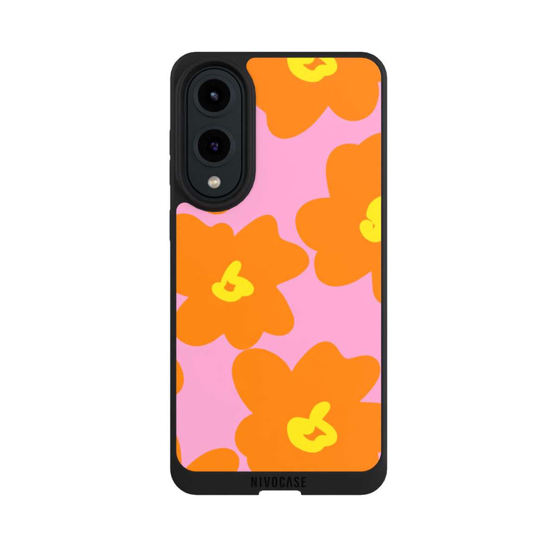Galaxy S25 Edge NIVOpure Fleurs Rétro Rose & Orange