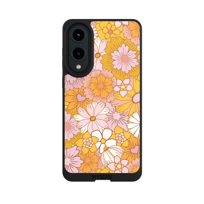 Galaxy S25 Edge NIVOpure Fleurs Rétro Jaunes