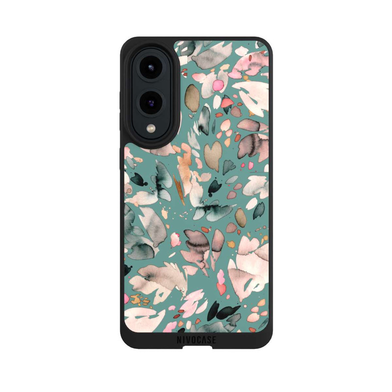 Galaxy S25 Edge NIVOpure Fleurs abstraites, pétales vert