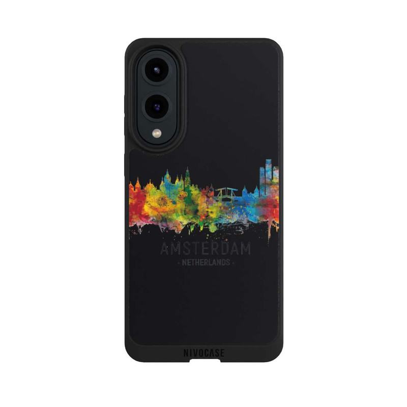 Galaxy S25 Edge NIVOpure Ligne d'horizon d'Amsterdam Pays-Bas Noir