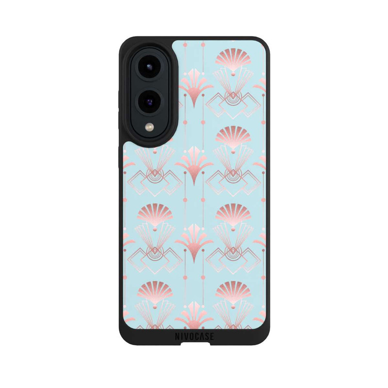 Galaxy S25 Edge NIVOpure Art Deco Rose Gold Elegance Blue