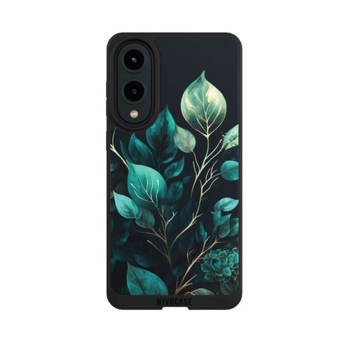 Samsung Galaxy S25 Edge NIVOpure Grüne Eukalyptus Blätter mit dunklem Hintergrund mit KI