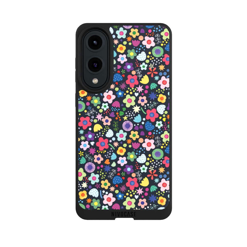 Galaxy S25 Edge NIVOpure Psychedelic Flowers Multi Black