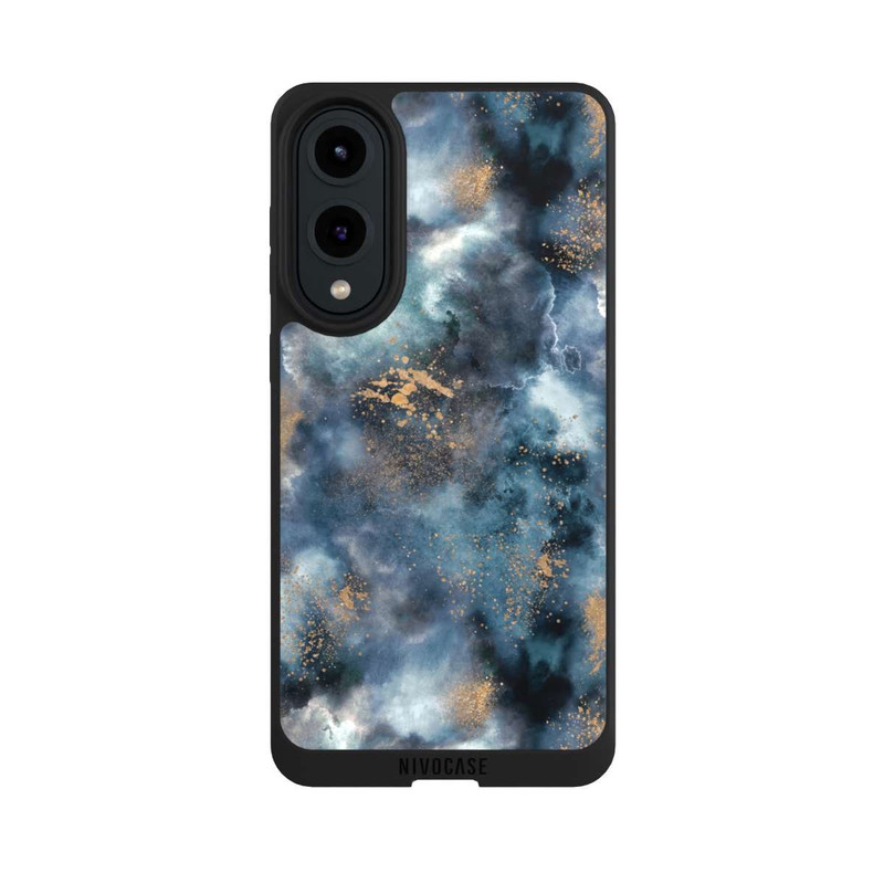 Galaxy S25 Edge NIVOpure Smoky Marble Watercolor Navy