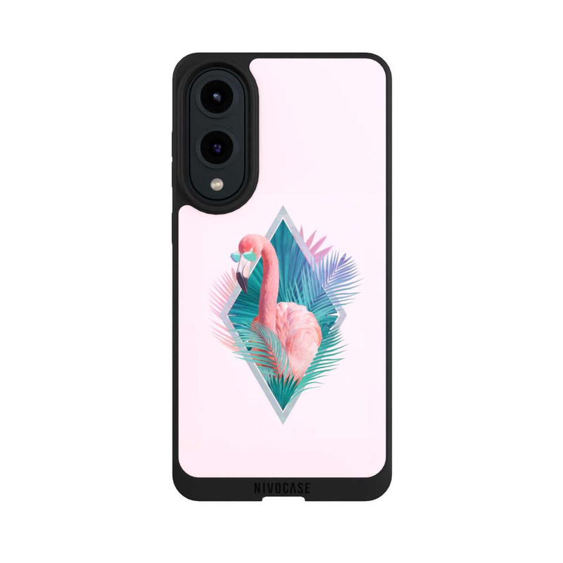 Galaxy S25 Edge NIVOpure Feuilles tropicales Flamant