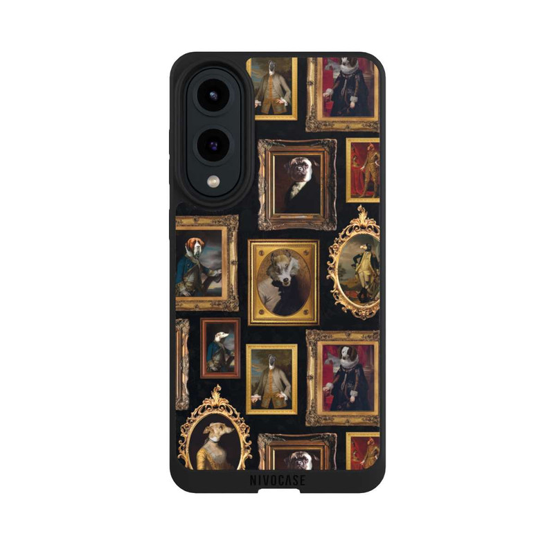 Galaxy S25 Edge NIVOpure Bilderrahmen Muster Hunde altmodisch mit KI