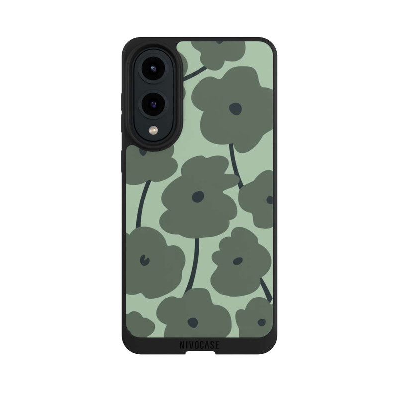 Galaxy S25 Edge NIVOpure Fleurs Minimalistes Vertes