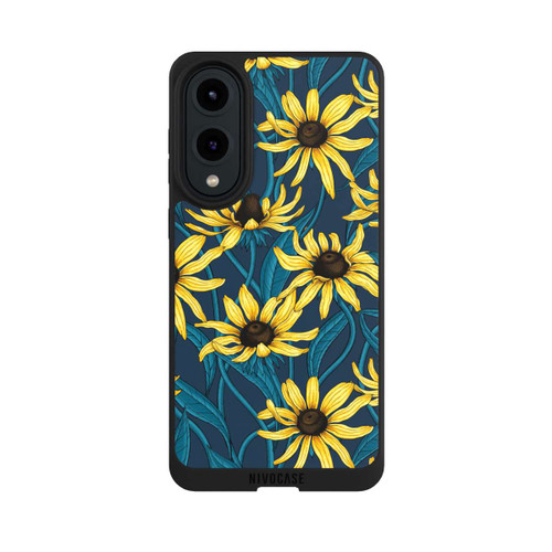 Samsung Galaxy S25 Edge NIVOpure Sonnenblumen auf Blauem Hintergrund