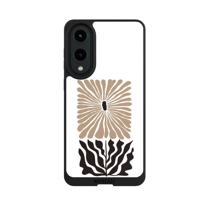 Galaxy S25 Edge NIVOpure Fleur Bohème Marron sur Blanc