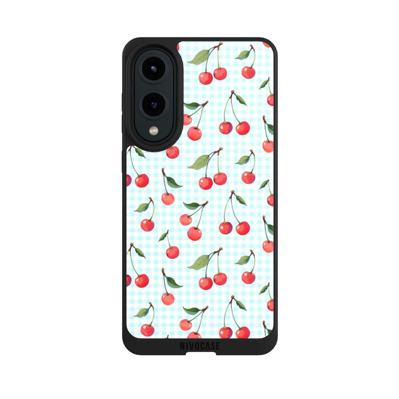 Galaxy S25 Edge NIVOpure Cherries and Blue Gingham