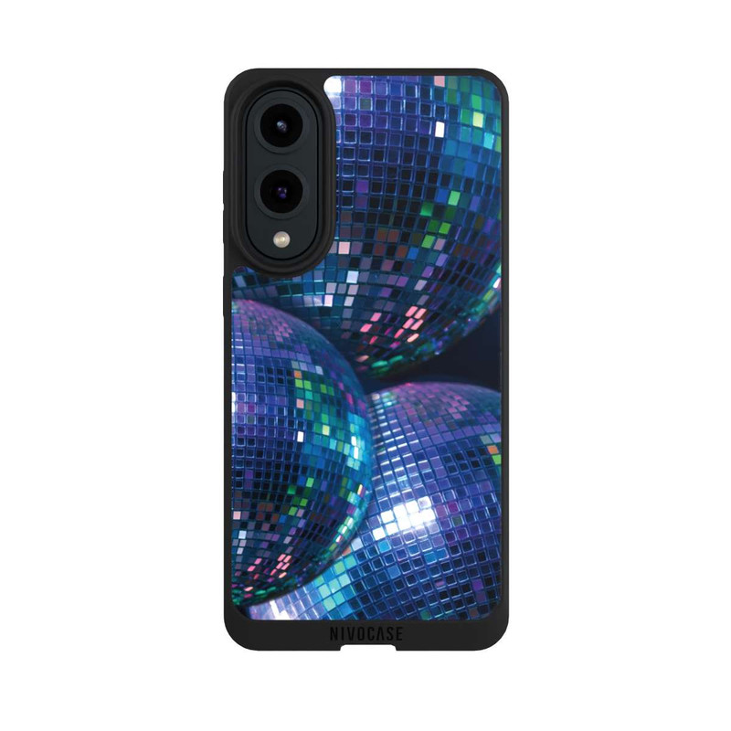 Galaxy S25 Edge NIVOpure Disco Ball Blue Black Partytime with KI