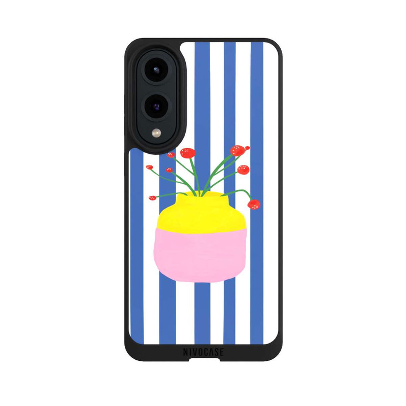 Galaxy S25 Edge NIVOpure Colorful Vase Blue Stripes