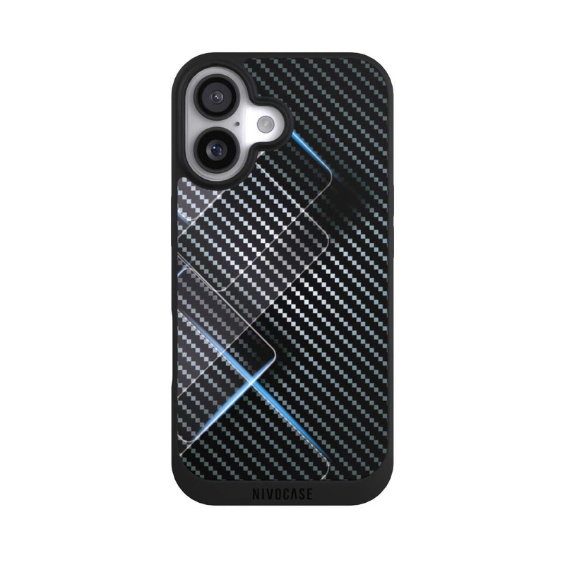 iPhone 17 NIVOpure Lignes Bleues Carbones