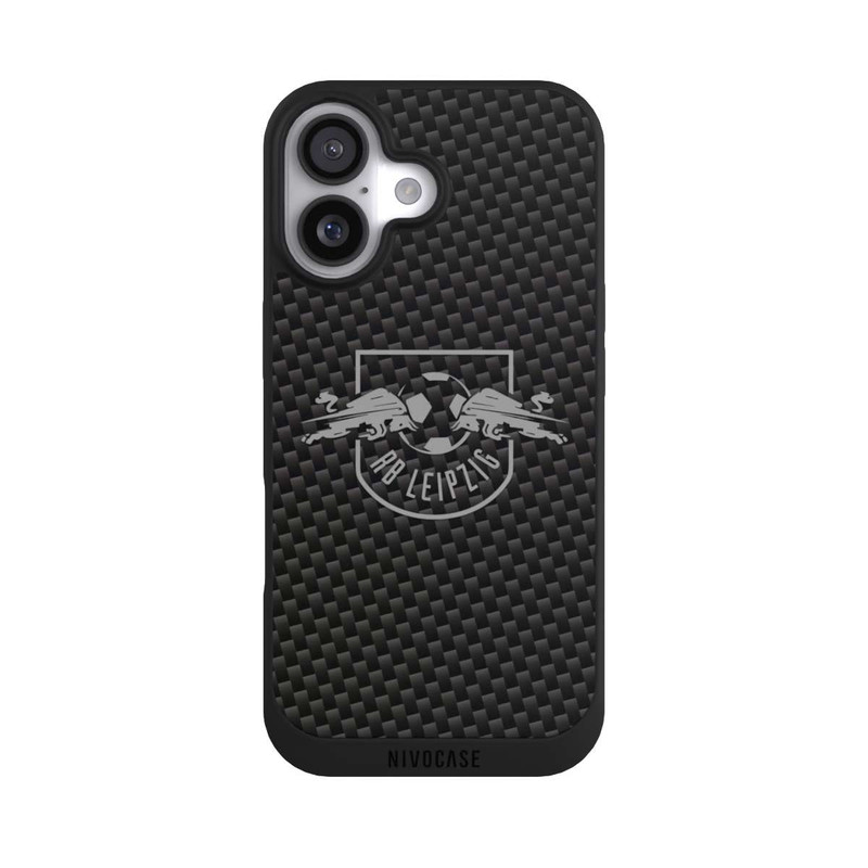 iPhone 17 NIVOpure Graues RB Leipzig Logo auf Carbonoptik