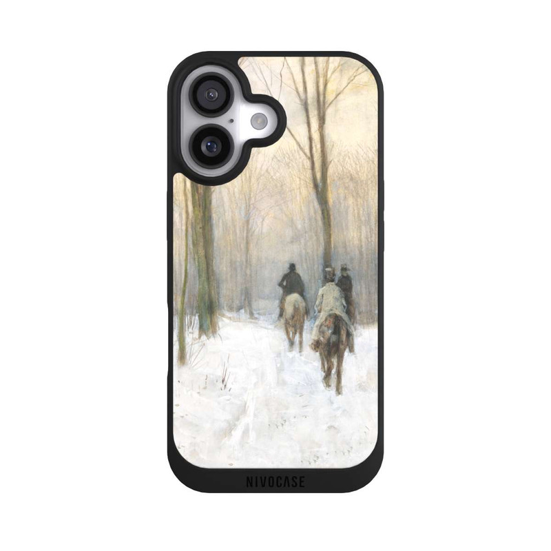iPhone 17 NIVOpure Reiter im Schnee im Haager Wald