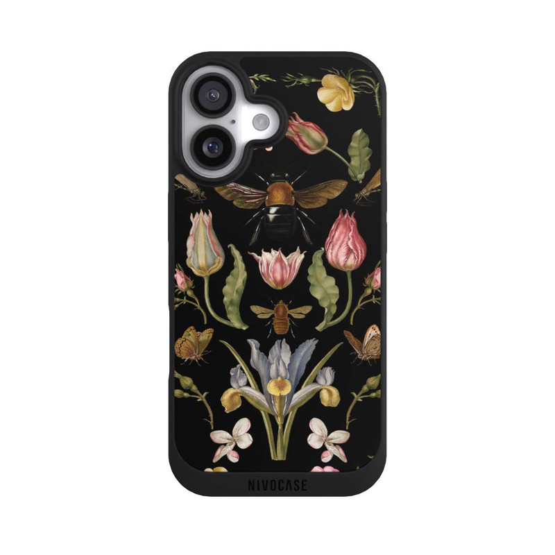 iPhone 17 NIVOpure Fleurs Sauvages et Abeilles Fond Noir